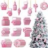 Panelee - 48 ornamenti per albero di Natale in PVC, bastoncini di zucchero di Natale, lecca-lecca, decorazioni natalizie da appendere, decorazioni per feste di compleanno, artigianato per feste
