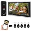 ANJIELO SMART Videocitofono con videocamera 1080P con schermo touch screen da 10 pollici citofono (cablato), supporto registrazione automatica a infrarossi visione notturna PIR Motion Detection