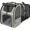 Generico Zaino Trasportino per Gatto Espandibile, Zaino Per Cani Di Piccola Taglia, Espandibile Traspirante Ripiegabile Per Viaggi Auto Moto Trekking Escursioni