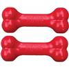 KONG Goodie Bone - Osso classico per cani in gomma naturale resistente | Classic KONG - Osso in gomma naturale resistente con pinze Goodie che trattengono dolcetti e supportano il coinvolgimento