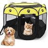 EUBSWA Recinto Cani da Interno, 74x74x43cm Recinto per Gatti, Box Pieghevole per Cane, Gabbia per Gatto Esterno, Box per Cucciolo Gattini Conigli, Giallo