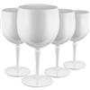 RBDRINKS RB Bianca Gin Tonic Balloon Cocktail Bicchieri, Bicchieri di Plastica per Gin e Tonic, Infrangibili e Riutilizzabili Calici da Vino Rosso in Plastica Bianca 45cl, Set di 4
