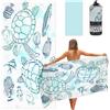 Ainiv Telo Mare Microfibradi 80x160cm, Telo Piscina Doppio Lato Antisabbia con Borsa, Telo Palestra Leggero e ad Asciugatura Rapida, per Piscina, Campeggio, Picnic, Yoga, Palestra, Sport, Tartaruga