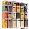 GoMaihe Set di 24 barattoli coperchio | Etichette e cartellini | Contenitori per la conservazione di corn flakes e zucchero | Senza BPA | Lavabili in lavastoviglie