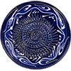 Kaladia - Piatto per grattugiare in ceramica - ideale per zenzero, parmigiano, ecc. - Motivo: blu con decorazioni bianche - Diametro: 13 cm - Fatto a mano e dipinto a mano - Made in Spagna