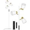 OUTON Lampada da Terra LED Dimmerabile con Telecomando e Controllo Touch, 36W 2700LM, 4 Temperature di Colore, 3 Luci Rotanti, Lampade da Terra moderna per Soggiorno, Camera da Letto, Ufficio, Bianco