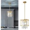 ZPBSJ Moderna Cucina Illuminazione Industriale Farmhouse Lampada A Sospensione Metallo Oro Cristallo Lampada A Sospensione Utilizzata per Ingresso Camera da letto Balcone Cucina Isola (Ruota 1-Luce)