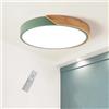 GHiycotdl Plafoniera Led Soffitto, plafoniere a filo in legno dimmerabili, plafoniera per soggiorno, camera da letto, cucina, salotto, corridoio (Verde 40cm)