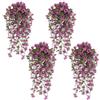 ZHIQIN 4 Pezzi Fiori Artificiali Appesi Fiori Glicine Artificiali Piante Artificiali Appese Realistici 77 CM fiorie finti da Esterno per Matrimonio Patio Balcone Giardino Parete (Viola)