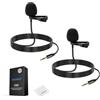 NEEWER CM5 Mic Lav (2pz), Mini Microfono Lavalier a Clip Omnidirezionale a Condensatore con Cavo 1,2m TRS 3,5mm Compatibile con Rode Wireless GO II 2 DJI Trasmettitore Fotocamera, 1 Panno di Pulizia