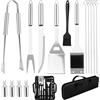 RUINENGDA 15Pcs Kit Barbecue,Set Barbecue Professionale In Acciaio Inox,Pratico Set Utensili Barbecue Attrezzi Con Borsa Portatile,Set Barbecue Accessori Regalo Uomo Cortile Campeggio All'aperto Cucina Picnic