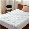 CASABEL Topper 140x190 cm con 7 cm di Memory Foam e Rivestimento in 100% Cotone, Traspirante, Ipoallergenico e Rinfrescante, Topper Materasso Antiscivolo con Fascia Elastica