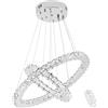HENGMEI 48W Lampadario a sospensione di cristallo Pendente Lampadario LED Soffitto lampade Illuminazione, Dimmerabile
