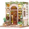 Fsolis Kit Book Nook con Luci LED - Modellino 3D in Legno Fai Da Te, Casa in Miniatura per Decorare Librerie, Regalo Originale per Appassionati di Miniature (14+)(Green Life Bookshop)