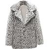 Sonnena Giacca da Donna in Pelliccia Sintetica con Orsacchiotto Oversize Cappotto Invernale Giacca in Pelliccia Sintetica Sexy con Stampa Leopardata Bianca come la Neve