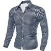 LDZYXY Camicia Uomo Slim Fit Camicia Bianca Uomo Elegante Camice Uomo Slim Fit Camicia Uomo Collo Alto Camicia Uomo A Righe Bianche E Blu T-Shirt Maglietta Blusone