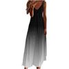 Generisch 2025 Abiti Estivi Donna Vacanza Intimo Fiore Abito Boho Maxi Abito Senza Maniche Casual Scollo a V Abiti Spiaggia Tunica Vestito Donna, Nero , XXL