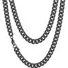 Richsteel Collana a Maglie a Catena Cubana Larghezza 3MM/6MM/9MM/12MM Lunghezza 18/22/26/28/30 Collana Unisex con Catena di Cordoli per Gioielli Placcata Oro/Nero/Acciaio Inossidabile