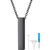 Richsteel Collana Donna Uomo Ciondolo Barra Commemorativa Cane Gatto Ceneri Collana Personalizzata Nome Testo Inciso con Pietra Portafortna Collana Acciaio Inox 316L