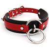 lalatia Girocollo Donna O Ring Choker Collana in Ecopelle (Rosso Nero Argento)