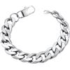 ChainsHouse Bracciale a Maglie a Catena in Acciaio Inossidabile da Uomo, 6/14 Mm Largo, 19/21 cm Lungo con Confezione Regalo per Donne