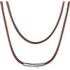 ChainsHouse Uomo Donna Collana in Corda di Cera Intrecciata Impermeabile Nero/marrone 2 / 3mm Larghezza 16-30 Collana in Pelle Fai-da-te Per Pendente con Fermaglio in Acciaio Inossidabile