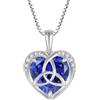 YL Collana Nodo Celtico Cuore Argento 925 con Pietra portafortuna di Dicembre Pera Ciondolo Tanzanite da Donna Mamma