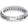 Bandmax Bracciale Uomo a Catena Cubana Massiccia Larghezza 12MM Lunghezza 19CM Braccialetto Uomo con Catena Pesante in Acciaio inossidabile Stile Hip Hop Punk Regalo per Ragazzi Uomini