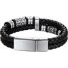 Richsteel 21CM Bracciali Uomo Totem Vichingo Cordina Doppia Intrecciata Nodo Celtico Bracciale da Uomo in Pelle Premium Chiusura Magnetica