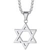 Richsteel Collana da Uomo Stella di David Collana con Esagramma Pendente Magen Intrecciato Religioso Catena Regolabile 55+5 cm Acciaio Inossidabile Gioielli Amuleto Religione per Uomini e Ragazzi