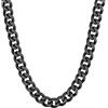 Chainshouse Catena da uomo in acciaio inossidabile, collana grande a maglia cubana per bambino, ragazzo, gourmette massiccia girocollo punk [argento/nero/piatto oro-larghezza: 3/6/9/12 mm; lunghezza: