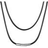 ChainsHouse Uomo Donna Collana in Corda di Cera Intrecciata Impermeabile Nero/marrone 2 / 3mm Larghezza 16-30 Collana in Pelle Fai-da-te Per Pendente con Fermaglio in Acciaio Inossidabile