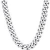 Chainshouse Catena da uomo in acciaio inossidabile, collana grande a maglia cubana per bambino, ragazzo, gourmette massiccia girocollo punk [argento/nero/piatto oro-larghezza: 3/6/9/12 mm; lunghezza: