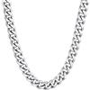ChainsHouse Collana da uomo in argento con maglie cubane in acciaio inossidabile da 9 mm a 28 pollici da donna