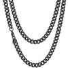 Richsteel Collana a Maglie a Catena Cubana Larghezza 3MM/6MM/9MM/12MM Lunghezza 18/22/26/28/30 Collana Unisex con Catena di Cordoli per Gioielli Placcata Oro/Nero/Acciaio Inossidabile