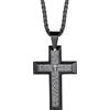 Richsteel Collana con pendente a croce larga per uomo con catena di grano con versetto biblico (55cm+5cm) Regalo per papà Collana con crocifisso di gioielli di religione cristiana