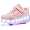 LYBANG Ragazzi e Ragazze LED Glow Multicolor USB Ricarica Scarpe da Skateboarding Tecnologia Ruote Retractable Outdoor Esercizio Scarpe Sportive Regalo dei Bambini