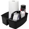 Storex Contenitore grande a 2 scomparti, organizer multiuso per aule con manico, nero, confezione da 1 (00973A06C)