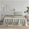 EVERLY Set di lenzuola in lino per letto matrimoniale, 100% lino francese stonewash, set di 4 pezzi (1 lenzuolo piatto, 1 lenzuolo con angoli, 2 federe), adatto per chi dorme caldo, set di biancheria