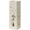 Baroni Home Portaombrelli Design Moderno Porta Ombrelli in Metallo Bianco con Gatto con 2 Gancini e Vaschetta Scolapioggia Rimovibile 15,5X15,5X49 cm