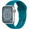 ELETTRONEO SBC1 Cinturino per Apple Watch Ultra 2 49mm, Serie 10 46mm, 9 8 7 45mm 41mm, SE 6 5 4 44mm 40mm, 3 2 1 42mm 38mm Donna Uomo Band Bracciale Sport Silicone, Lago blu profondo
