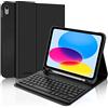 JADEMALL Tastiera iPad A16 11 Generazione 2025/10 Generazione 10.9 2022, Italiano QWERTY Tastiera Bluetooth Rimovibile Custodia con Supporto Pencil per iPad 10/11 Generazione 10.9/11 Pollici, Nero