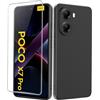 Heioloo Opaca Cover per POCO X7 Pro/Redmi Turbo 4 Protezione Fotocamera Custodia Glassata Ultra Sottile Soft TPU Cover + [1 Pezzi] Vetro Temperato Pellicola Protettiva