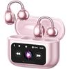 ZOMBIES CAT Auricolari Open Ear Clip-on con Schermo Touch Intelligente - Cuffie Bluetooth 5.4, Audio HiFi, Controllo Musicale & Volume, Auricolari Bluetooth per Sport,M100 Rosa