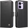 XINNI Cover per Oppo Reno 13F 5G/Reno 13 FS 5G Custodia, Semplice Cellulare Libro Antiurto Flip Pelle PU/TPU Magnetica Case, Nero