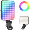 DUIDESHI Luce portatile per selfie per iPhone: 95 LED RGB ricaricabili luci di riempimento del telefono, luce ad anello per foto della fotocamera, foto di trucco, videoconferenze, uso del laptop, riunioni zoom
