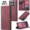 owlhold Cover Xiaomi 14T Pro Custodia Xiaomi 14T Pro Premium Pelle PU Portafoglio Flip Libro [Antiurto] [Cavalletto] [Carta Fessura] Custodia per Xiaomi 14T Pro 5G - Vino Rosso