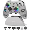 Mytrix Pro PC Controller con dock di ricarica, controller multipiattaforma cablati wireless Bluetooth 2.4G Joystick Hall Effect Hall/Micro 2 in 1 Trigger, frequenza di aggiornamento 1000 Hz 4 tasti ma