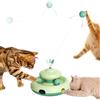 JuDongJu Giocattolo interattivo 3-in-1 per gatti da interno - Bacchetta teaser, pista con pallina e gioco del talpa - Nessuna batteria necessaria, robusto e sicuro - Stimolazione mentale e fisica definitiva