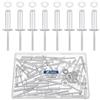 JTAREA 60 Pezzi Rivetti Ciechi in Alluminio 6,4 × 25 mm con Rondelle Rivetti Pop Ciechi Ribattini Rivetto Aperti Blind Rivets (Argento)